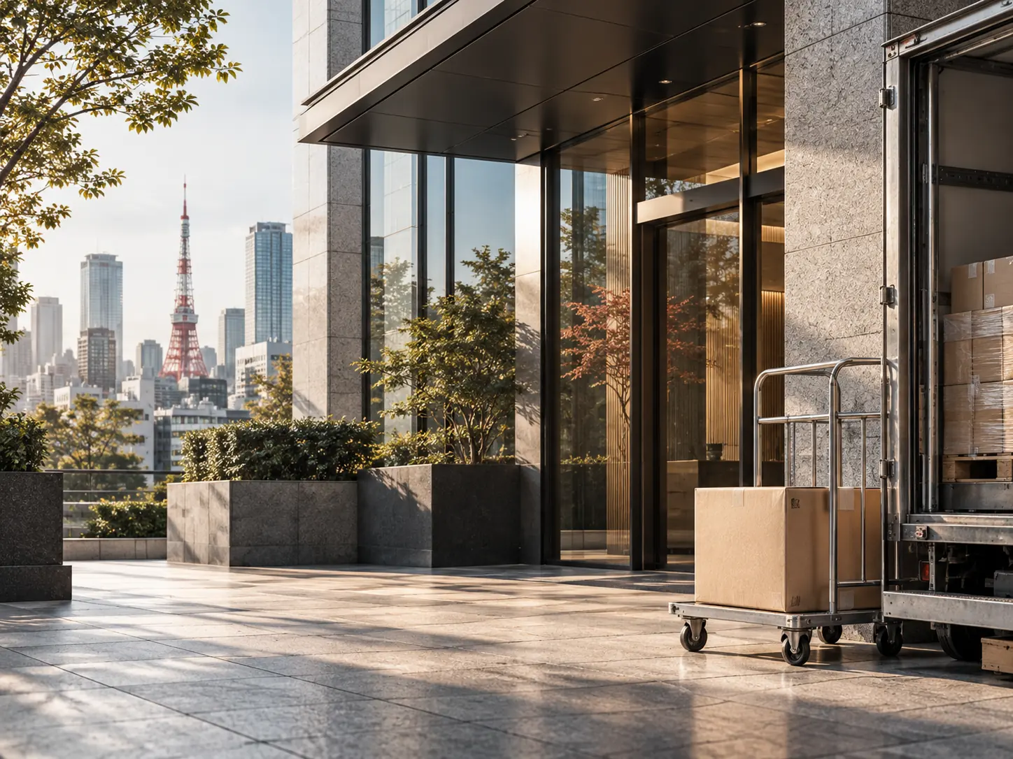 東京のオフィスと物流風景